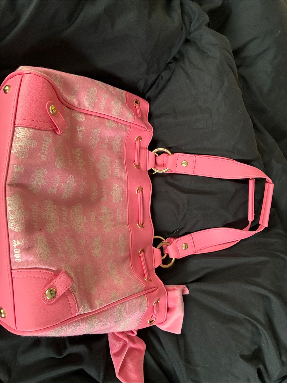 Juicy Couture Pink Logo Bow Tote - Picture 2 of 6